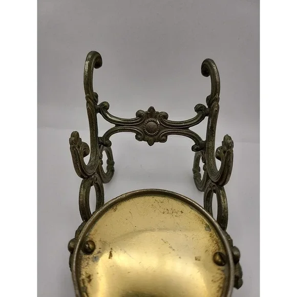 VINTAGE Made in Occupied Japan Brass Tea Cup Display Saucer‎ and Spoon Holder